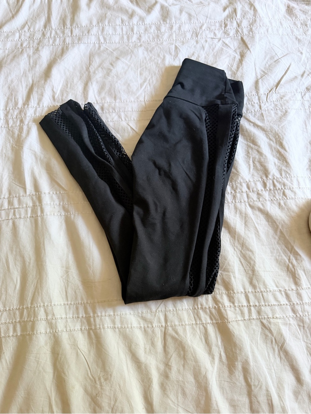 Bombshell Sportswear Black Leggings with Mesh Side Panels